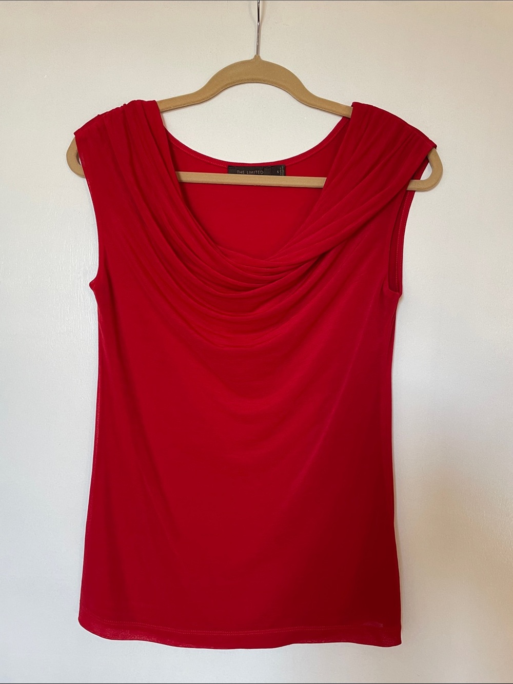 The Limited Vibrant Red Sleeveless Cowl Neck Top